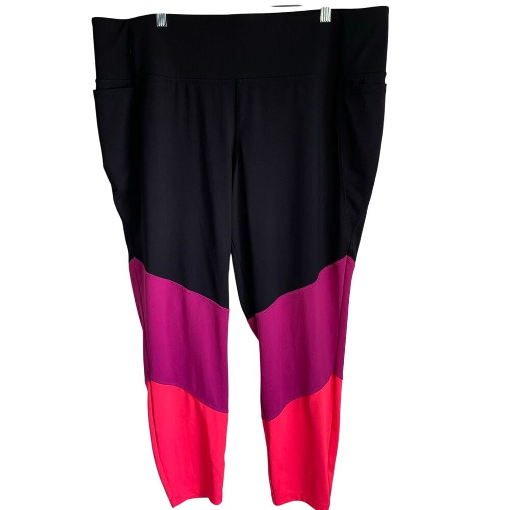 LIVI by Lane Bryant High Rise Wicking 7/8 Leggings Sz 22/24 Colorblock Active